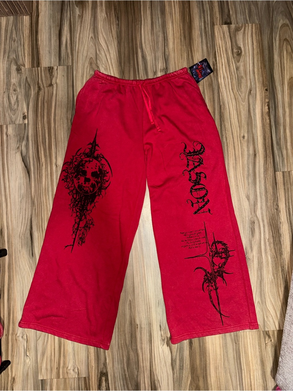 New Y2K Style Red Baggy Jason Voorhees Sweatpants